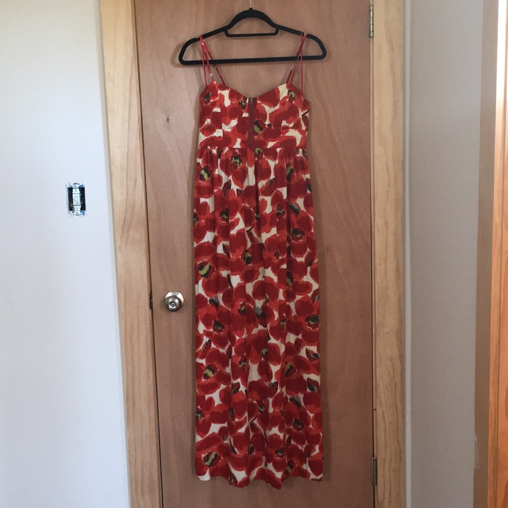 Elle built in bra poppy sundress - M